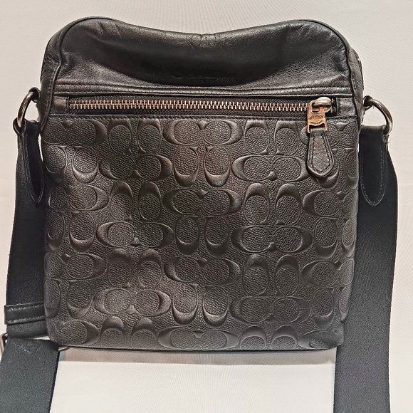 Coach F73338 Houston Flight Bag Black Embossed Signature Leather GUC - Picture 16 of 16